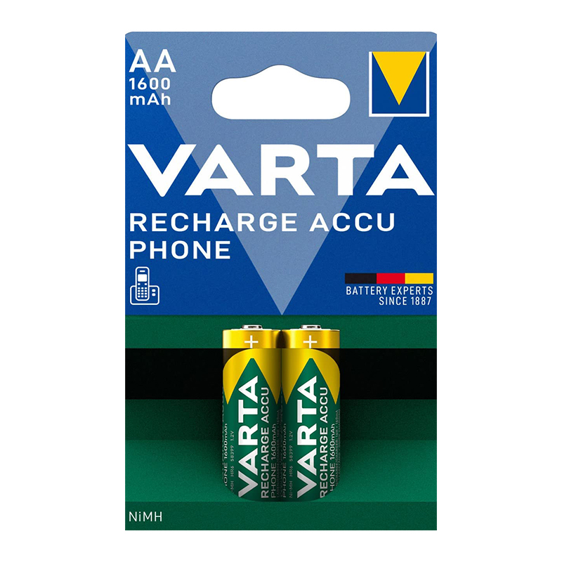 M0786-VARTA NI-MH 1.2V 1600 MAH HR6 AA ŞARJLI 2'Lİ KALEM PİL