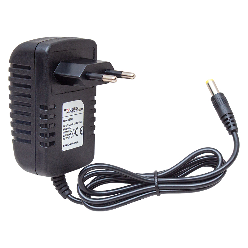 M0398-5V-2A-POWERMASTER PM-1660 5 VOLT-2 AMPER PRİZ TİPİ ADAPTÖR 5.5*2.5 UÇ