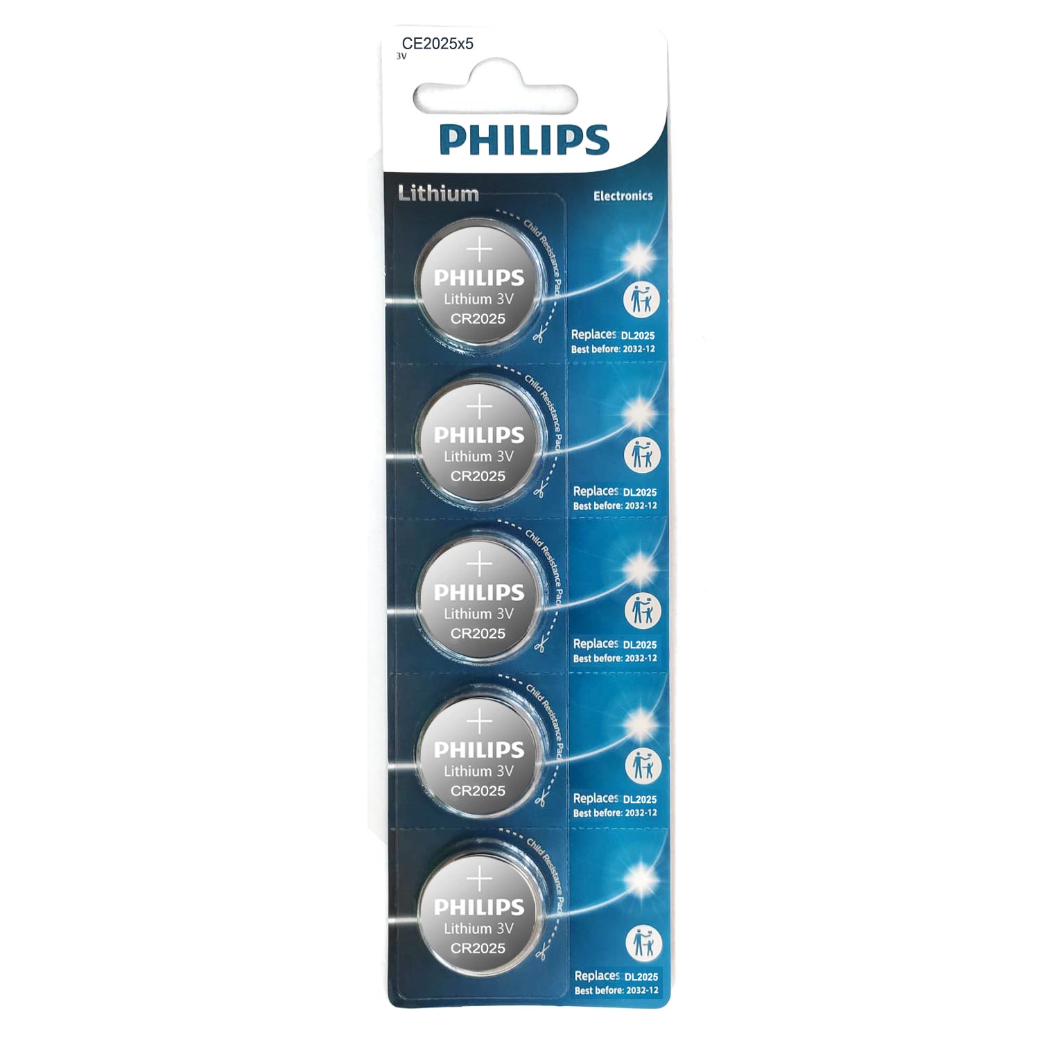 M0825-PİL DÜĞME 2025 3V (BEŞLİ PAKET) PHILIPS