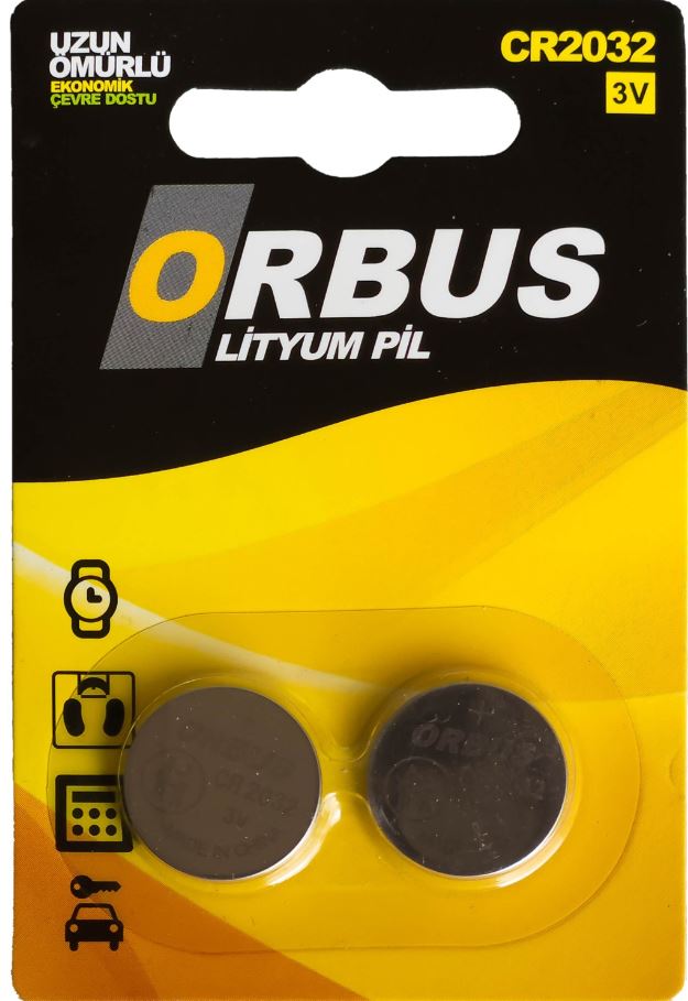 M0998-ORBUS CR2032 3 VOLT LİTYUM PARA PİL (TEKLİ FİYATI)