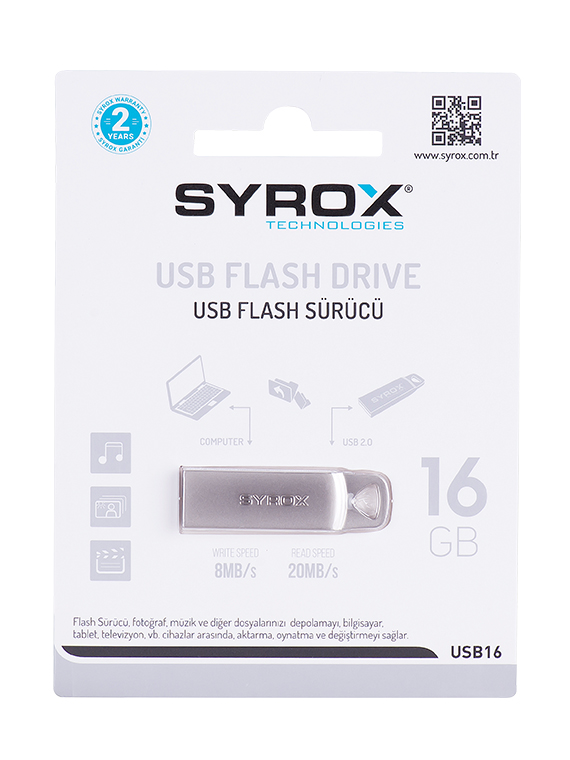 M0452-Syrox UM16 Gb Metal 2 USB Bellek