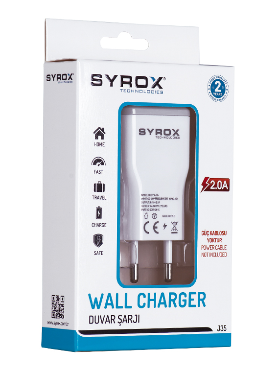 M0267-2A-J35-Syrox 2 Amper USB Çıkışlı Şarj Başlığ-başlık