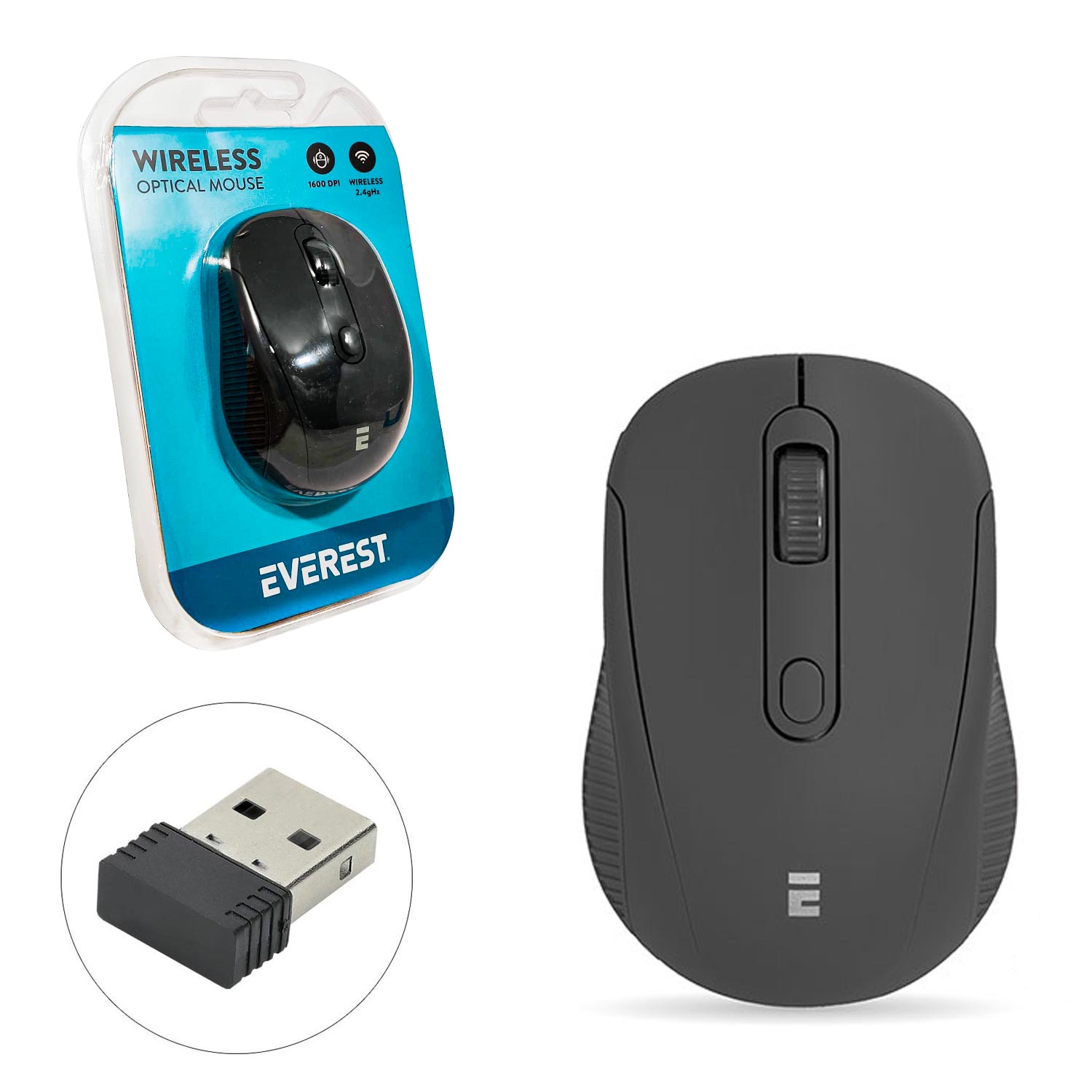 M0814-KABLOSUZ MOUSE 2.4GHZ 1600DPI SİYAH EVEREST SM-300