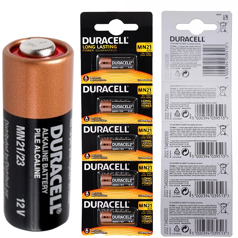 M0121-DURACELL LİTYUM MN21 PİL 5'Lİ PAKET FİYATI) (ALARM PİLİ 23A) DURACELL 19740