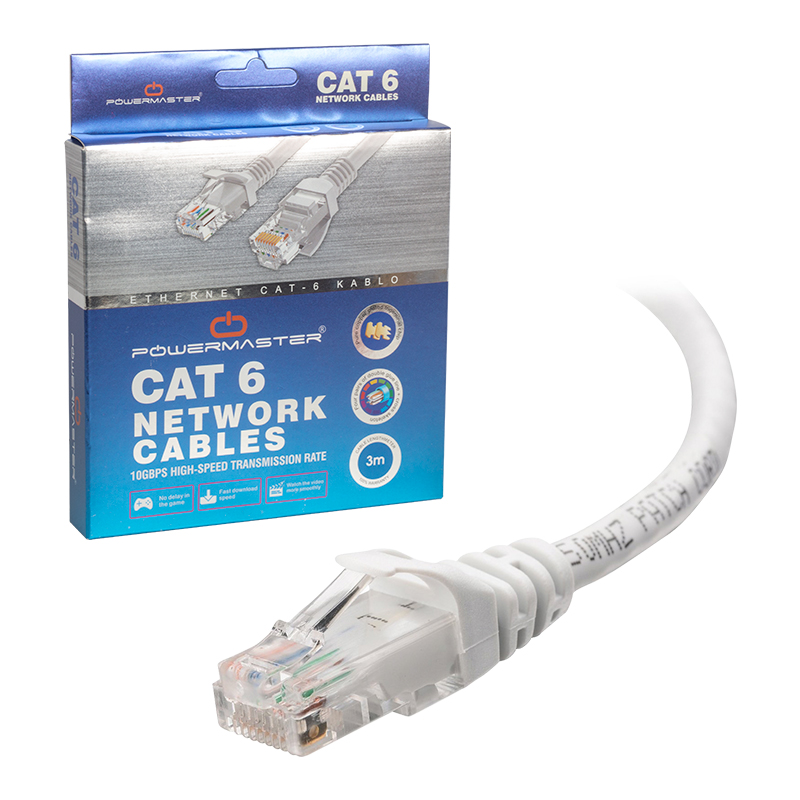 M0008-CAT6-3 METRE GRİ POWERMASTER KUTULU