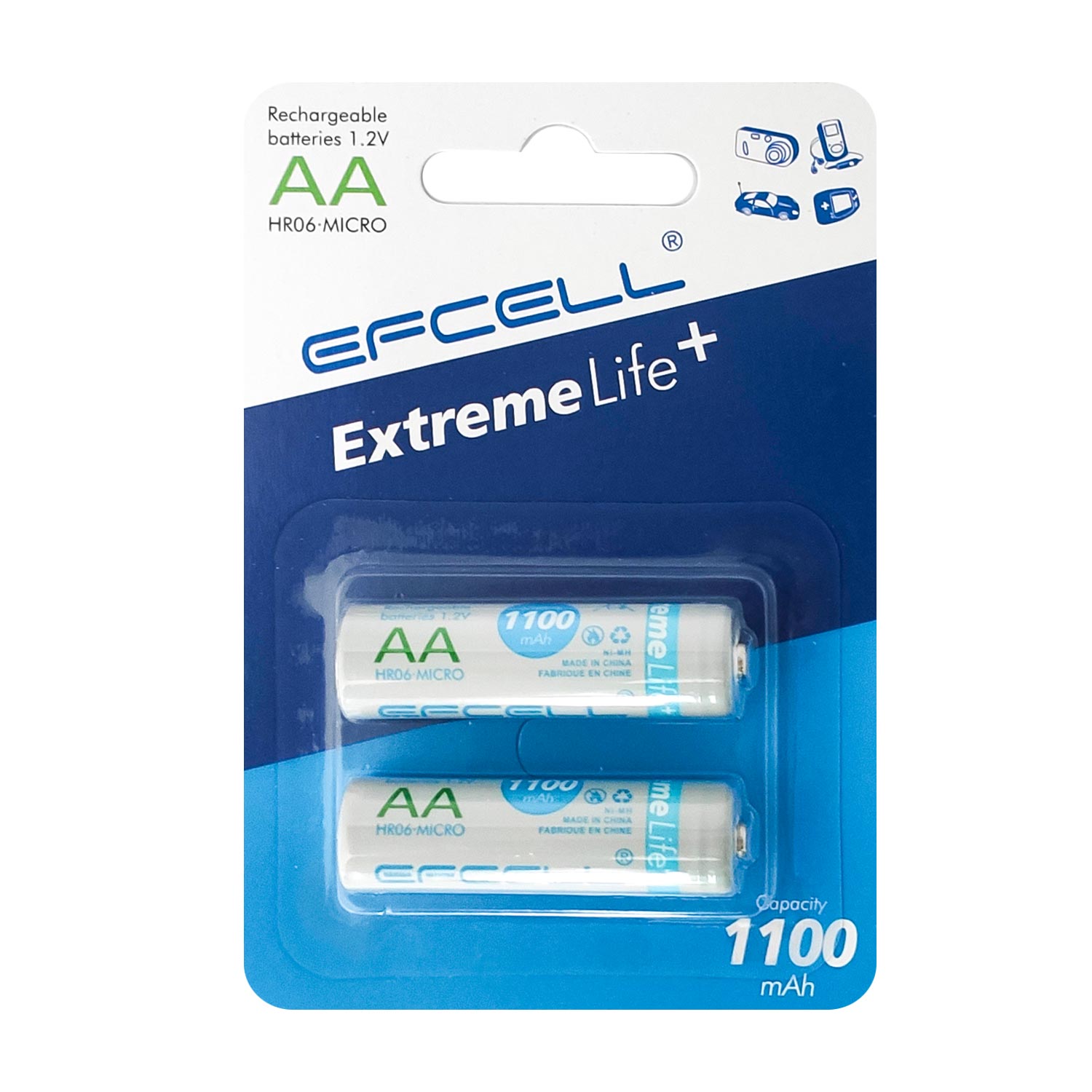 M0989-EFCELL ŞARJLI PİL AA KALEM 1100MAH(TEKLİ FİYAT)