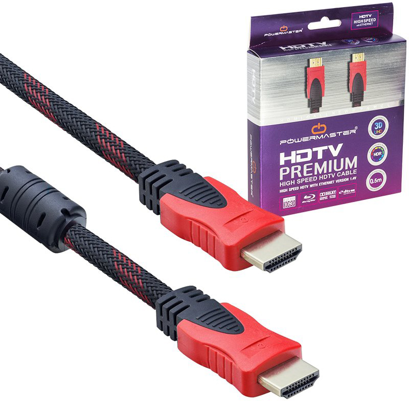 M0392-HDMI KABLO 50 CM 1.4 V ÖRGÜLÜ KUTULU POWERMASTER