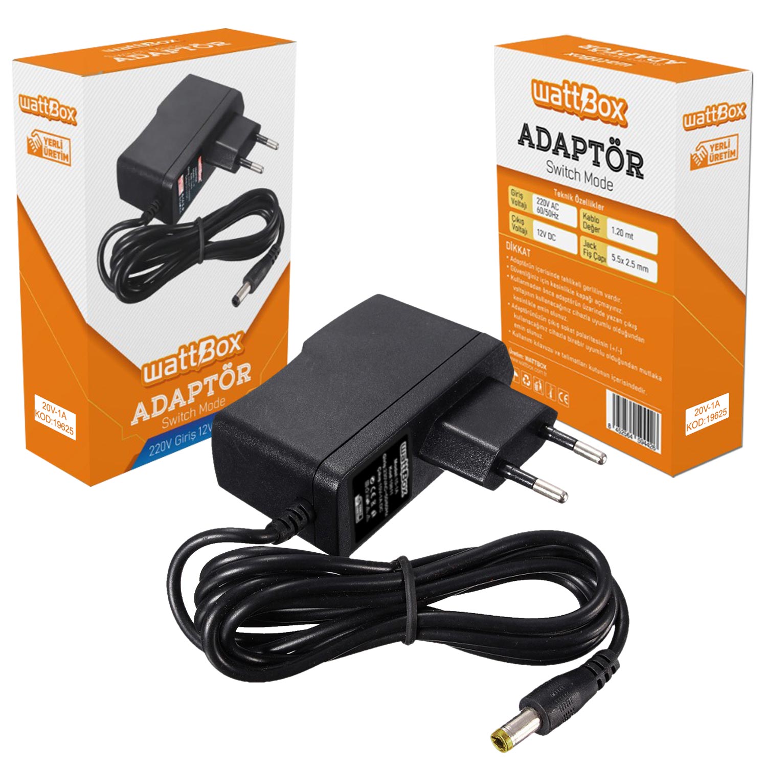 M0429-ADAPTÖR 20V 1A PLASTİK KASA WATTBOX