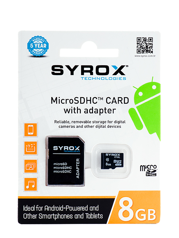 M0456-Syrox MC8 GB MikroSD Hafıza Kartı