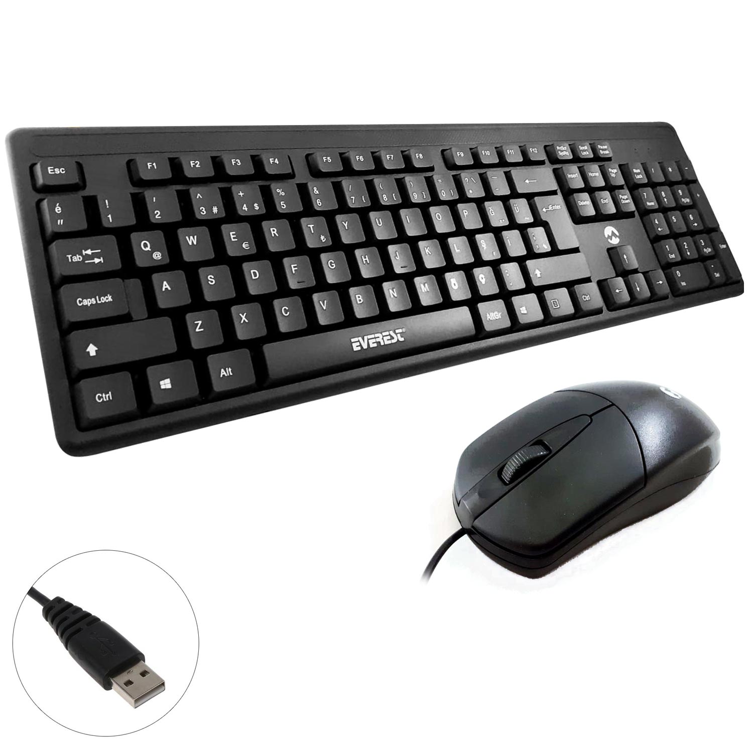 M0755-EVEREST KABLOLU KLAVYE Q MOUSE SETİ EVEREST KM-515