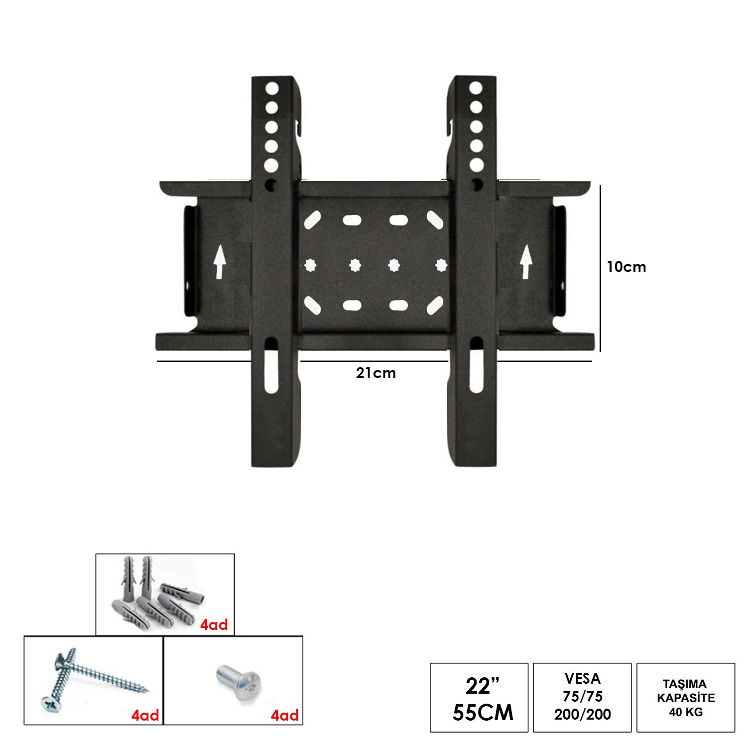 M0396-UFİX LCD ASKI APARATI SABİT 22" 55CM UFİX KOD-1001