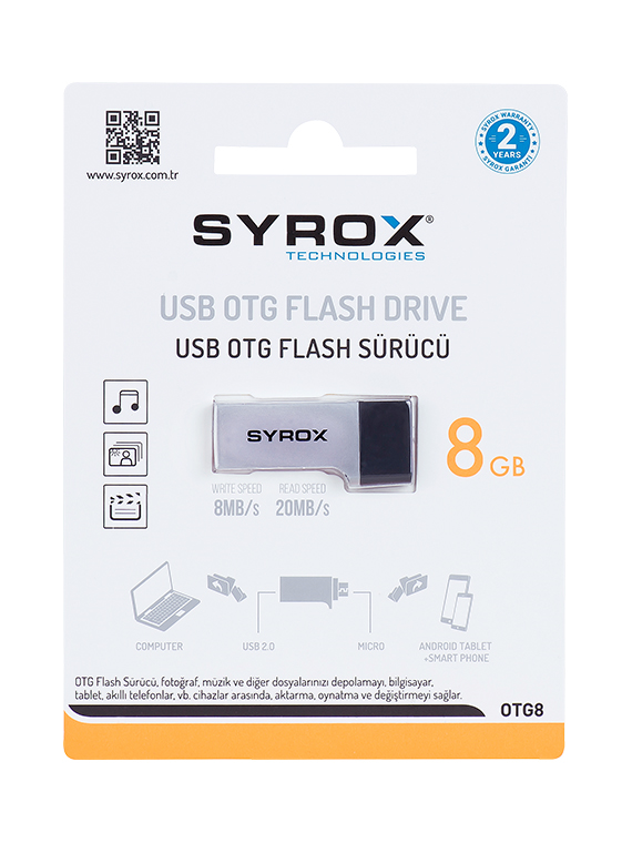 M0447-Syrox 8 Gb OTG(Dual-Çift Giriş) USB Bellek