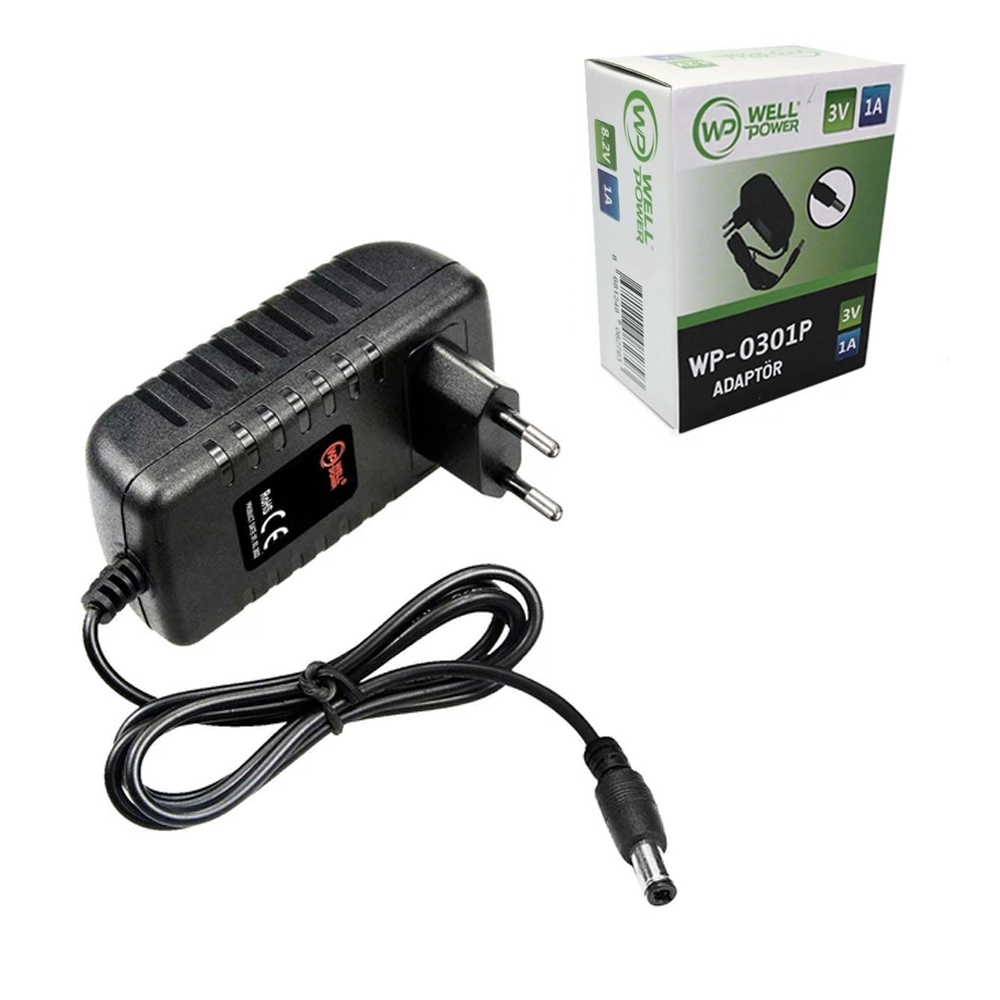 M2597-Adaptör 3v 1a 5.5X2.5 Uç Wellpower WP-0301P R7