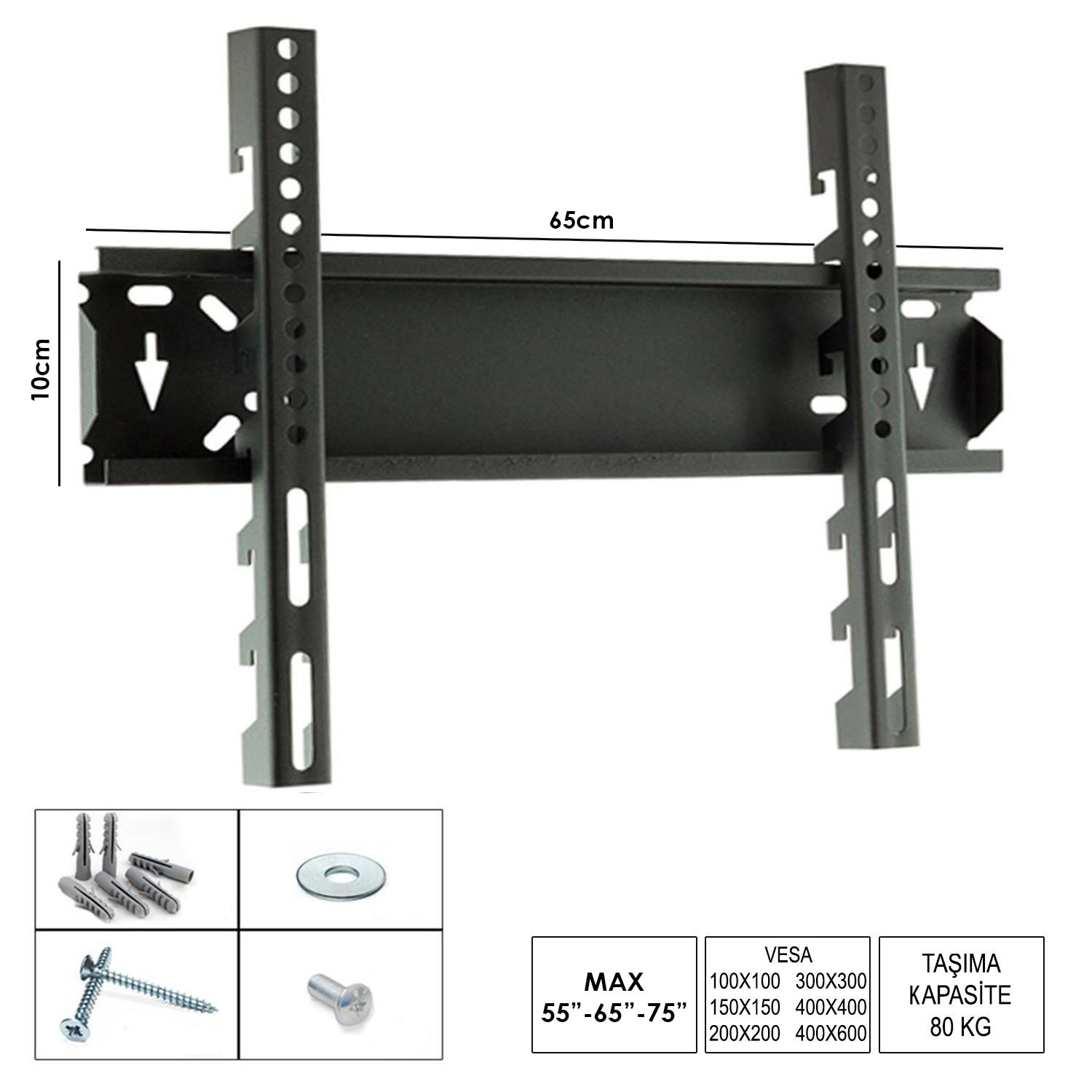 M0597-55-65-75-MEGA LCD ASKI APARATI SABİT 55"/65"/75" 140-165-190CM MEGA MG10/75