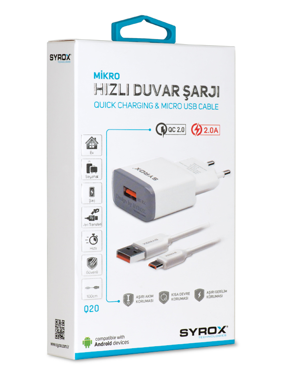 M0231-2A-HZL-Q20-2.AMPER QUİCK HIZLI ŞARJ-Q-20-SYROX