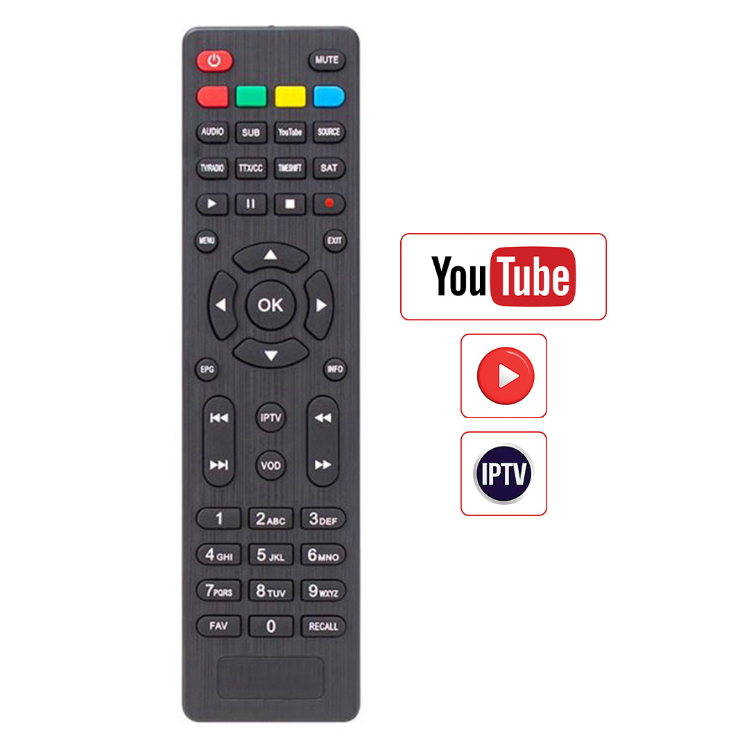 UYDU40057-HEY KR MAGBOX ORBİT*MARGINAL*BRAWOO IPTV-VOD-YOUTUBE TUŞLU HD UYDU SLİM KUMANDA (40057=33306)