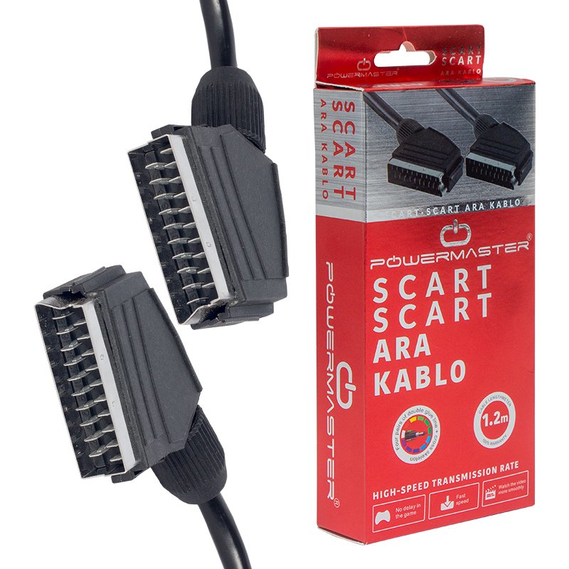 M0405-SCART SCART KABLO STANDART 1.2 METRE 7 MM KUTULU POWERMASTER