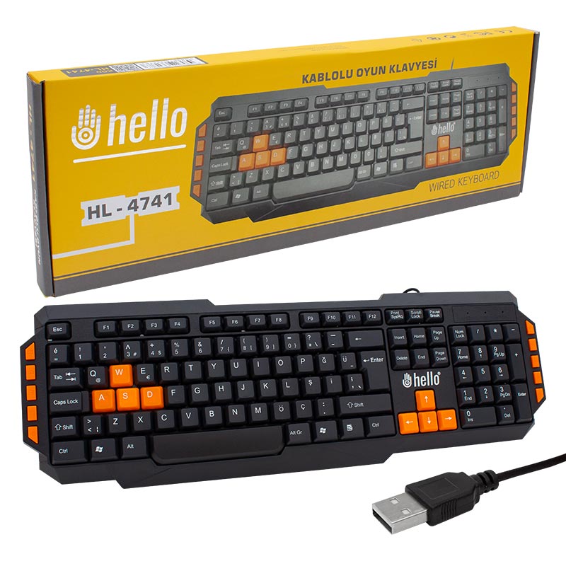 M0855-HELLO HL-4741 KABLOLU OYUNCU GAMING KLAVYE