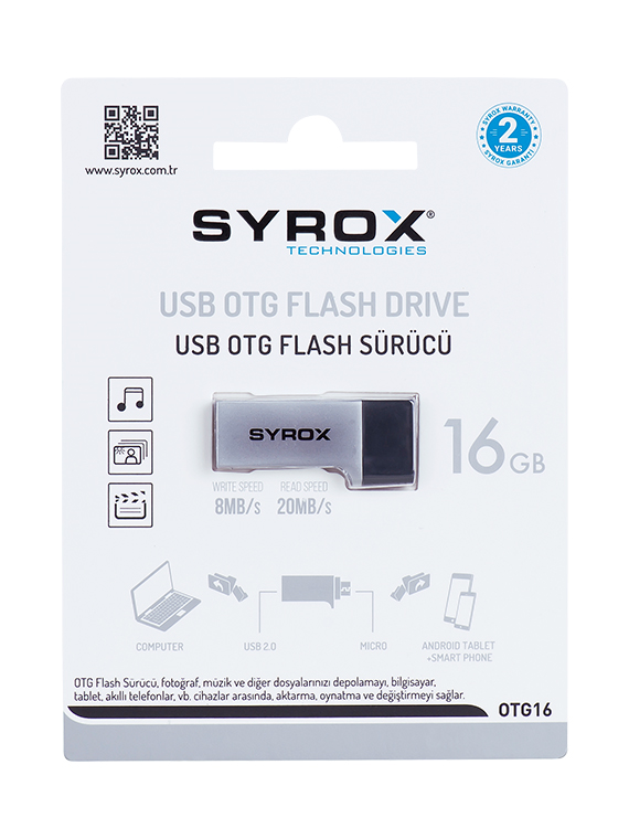 M0448-Syrox 16 Gb OTG(Dual-Çift Giriş) USB Bellek