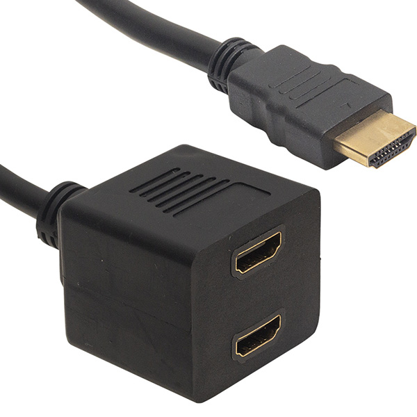 M0391-HDMI ERKEK-HDMI DİŞİ X 2 ADAPTÖR HDMI ÇOKLAYICI 30 CM KABLO POWERMASTER 