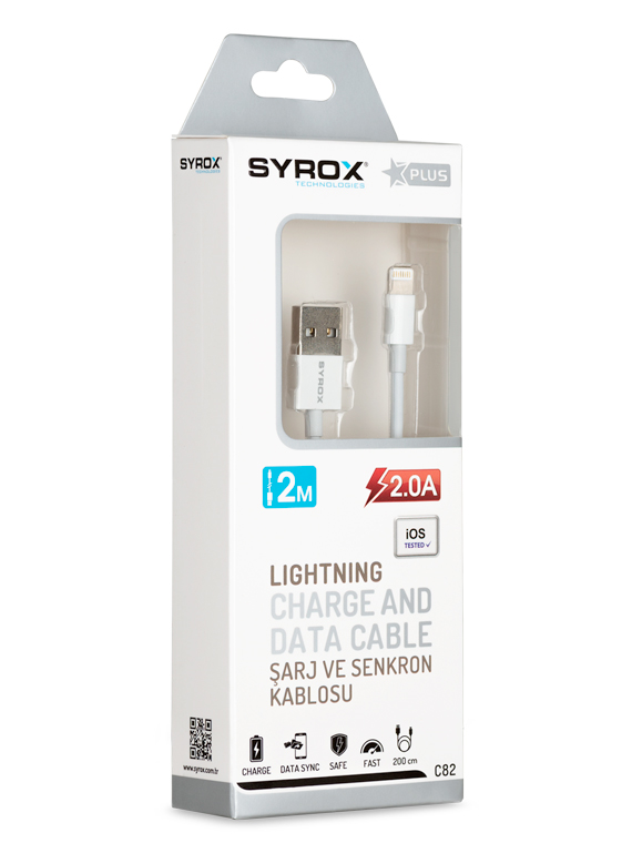 M0271-2A-2MT-J82-Syrox Lightning 6S/7 Plus 2.0M 2.0 Amper Kablo