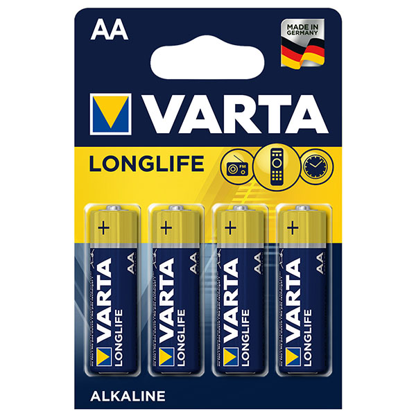 M0593-VARTA LONGLIFE POWER ALKALİN AA KALEM PİL 4'LÜ PAKET(TANE FİYATI)