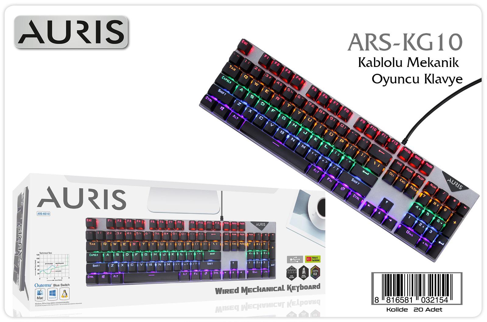 M2403-Auris KG10 Mekanik Oyuncu Klavye