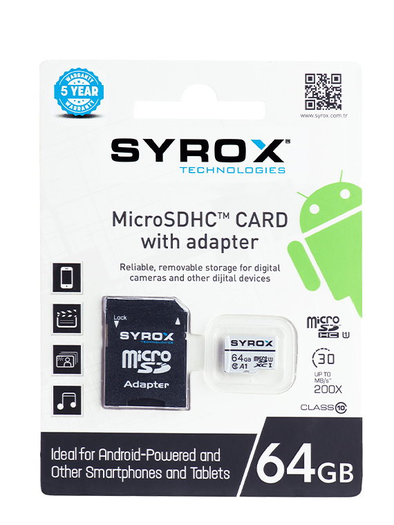 M0459-Syrox MC64 GB MikroSD Hafıza Kartı