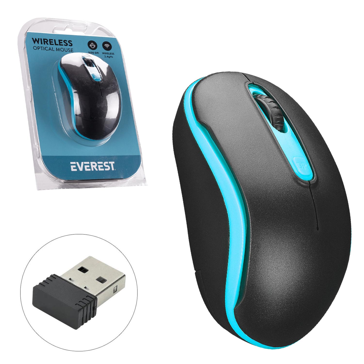 M0804-KABLOSUZ MOUSE 2.4GHZ 1600DPI MOR EVEREST SM-300